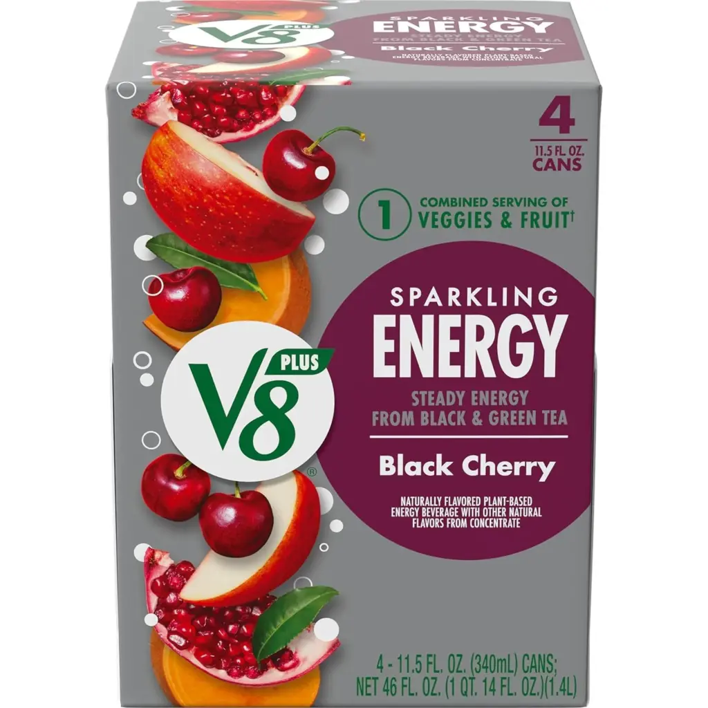 black cherry V8 energy drink