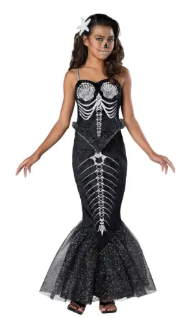 Girl's Skeleton Mermaid Costume