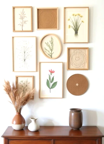 Gallery Wall with Warm Tones