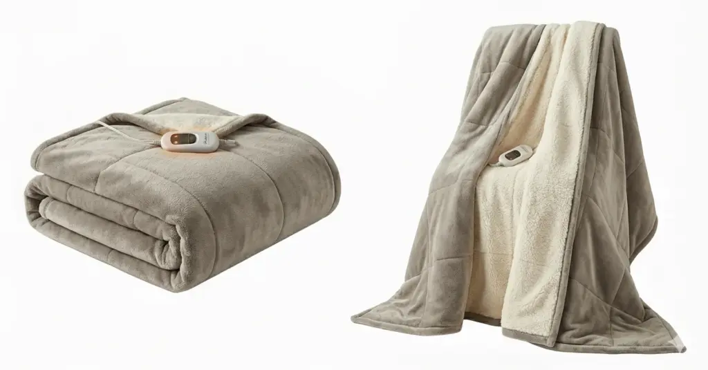 sealy plush sherpa electric throw